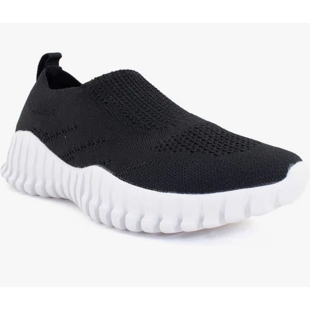 Bernie Mev Gravitas Womens Black Stretch Knit Slip On Sneakers Size 38 US 7-7.5